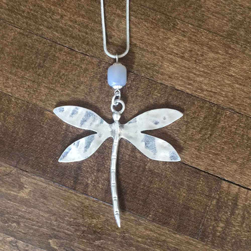 Silver Dragonfly Necklace